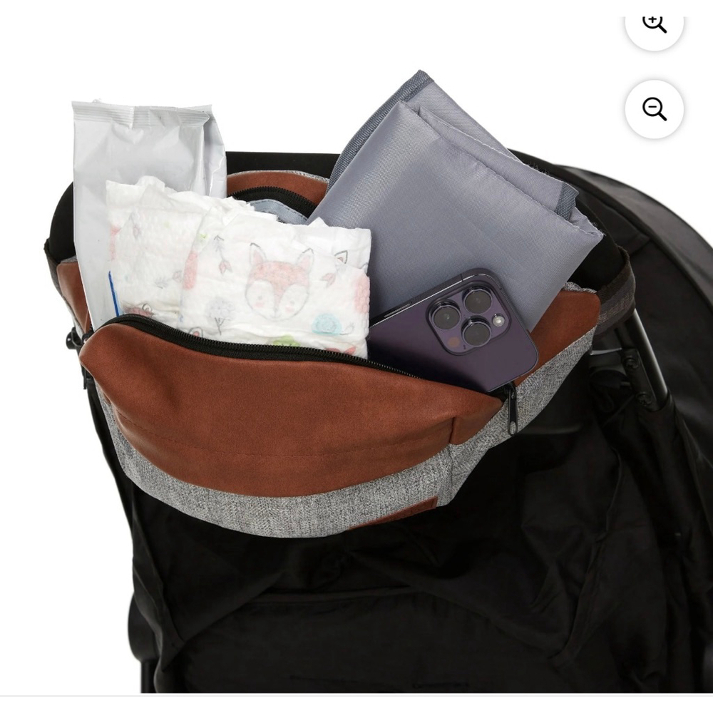 NEW Monbebe Baby Bag One Size Brown Gray 3-in-1 Everyday Belt Bag - Picture 5 of 7